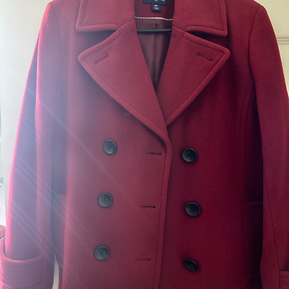 Red wool coat - Picture 3 of 4